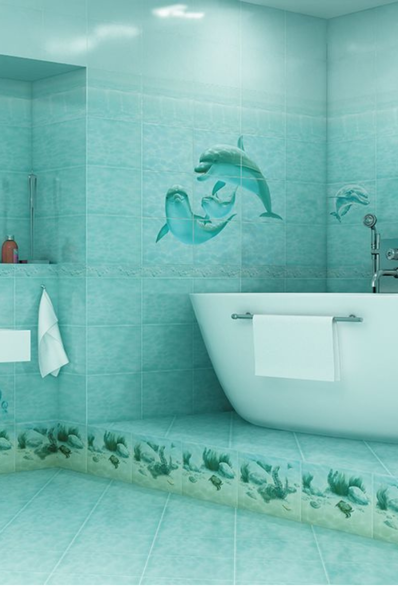 Dolphin printed tiles